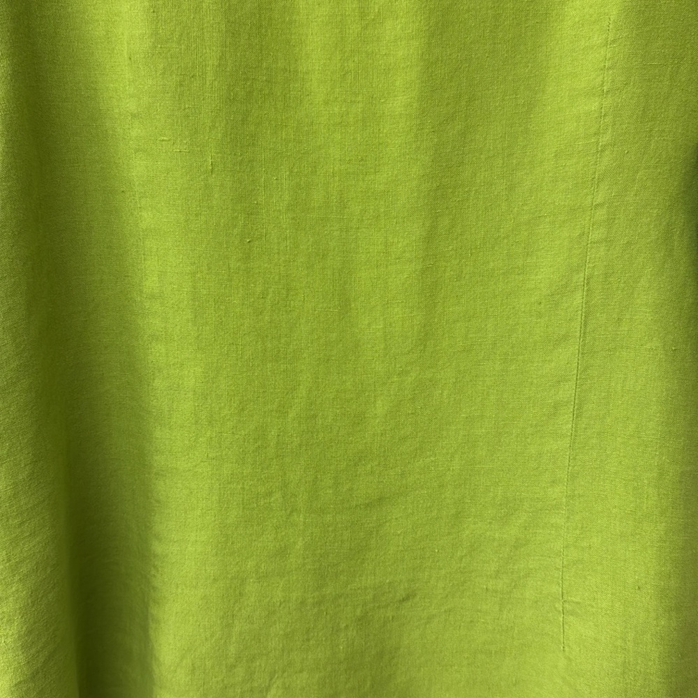 Vintage Talbots Linen Mandarin Collar Button Down Blouse Shirt | Green Leaf | L - Picture 6 of 10